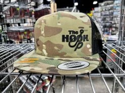 The Hook Up Tackle Black Logo Snapback Hat
