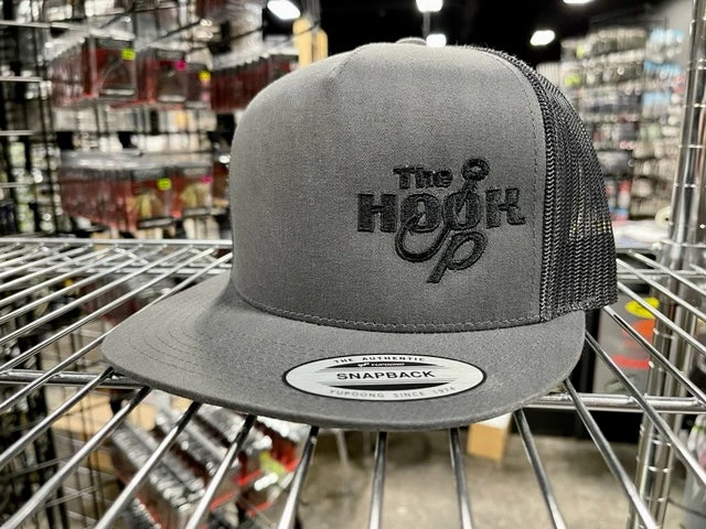 The Hook Up Tackle Black Logo Snapback Hat