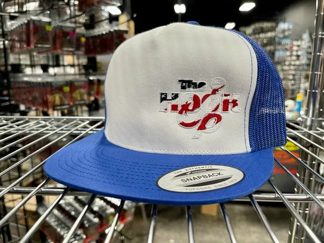 The Hook Up Tackle Hats Flag Logo Trucker Hat